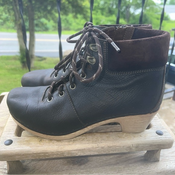 Dansko “Mikayla” Do Brown Oiled Leather Heeled Boots Eu Size 38, USA 7 - Picture 5 of 11